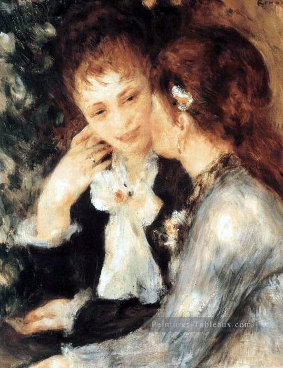 jeunes femmes parlant Pierre Auguste Renoir Peintures à l'huile